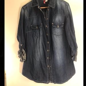 Distressed denim shirt by devided